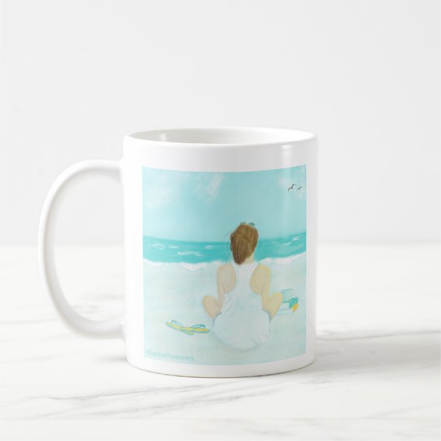 Café, plage et livre Mug (Gauche)