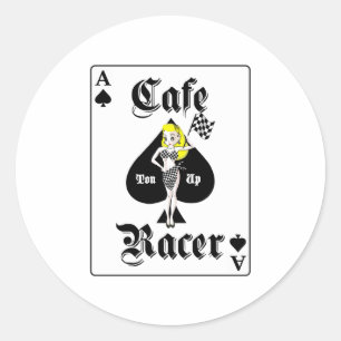 Cafe Racer Blonde Runder Aufkleber