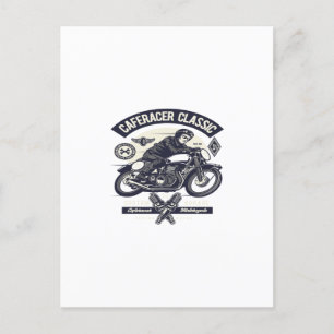 Cafe Racer Fahrer Klassiker Postkarte