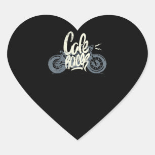 Cafe Racer Geschenk für Motorradliebhaber Herz-Aufkleber