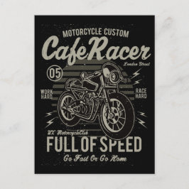 Café Racer hart Race Hard Go Schnell oder Go Zuhau Postkarte