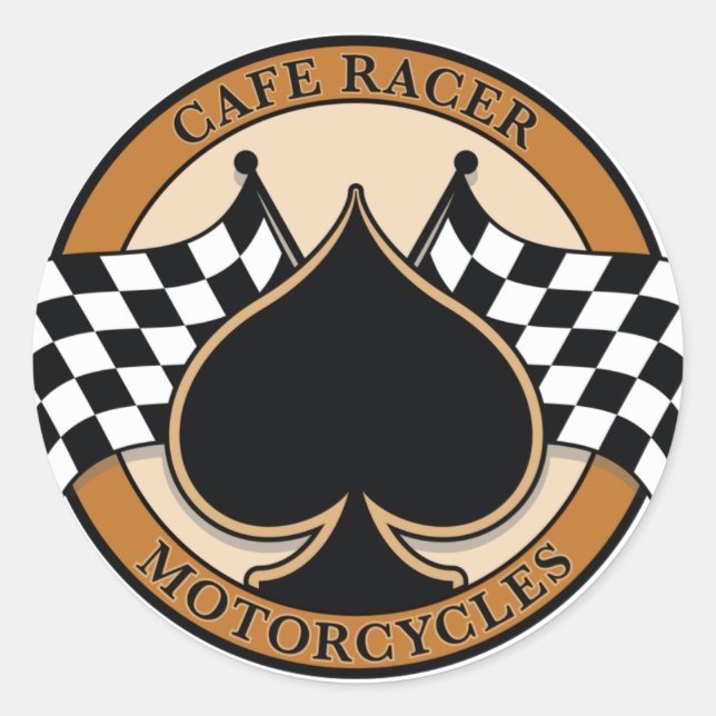 Café Racer Motorräder Runder Aufkleber (Vorderseite)