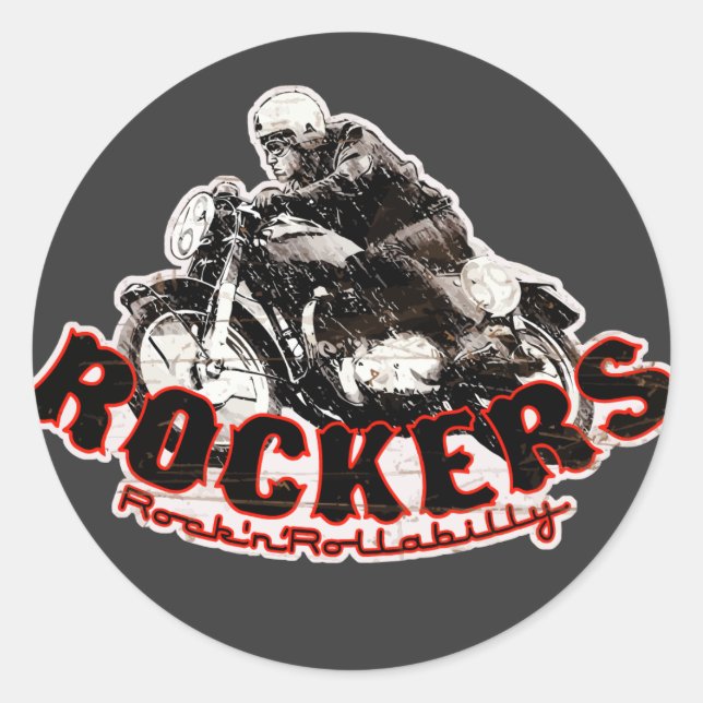 Cafe Racer Runder Aufkleber (Vorderseite)