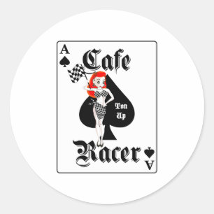 Cafe Racer Ton Up Redhead Runder Aufkleber