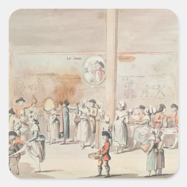 Cafe Ramponneau Quadratischer Aufkleber (Vorderseite)
