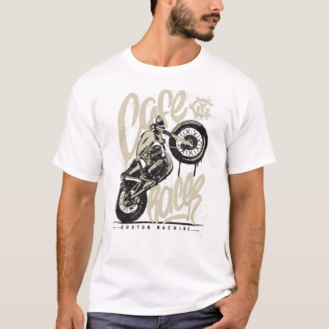 Café-Renner Vintages Motorrad T-Shirt (Vorderseite)