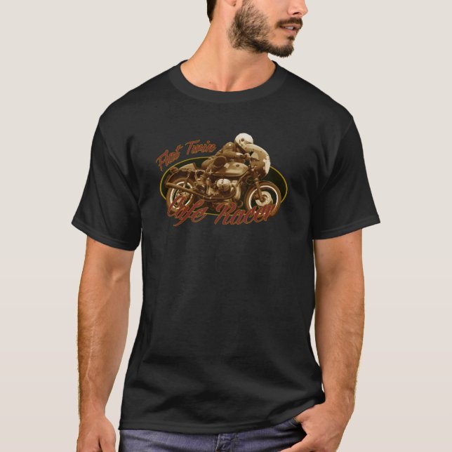 Café-Rennläufer-flach Zwilling T-Shirt (Vorderseite)