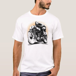Café-Rennläufer-Reiter-Motorrad-T-Shirt T-Shirt