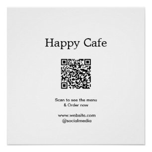 Cafe Restaurant Scan zu sehen Menü Bestellung QR H Poster