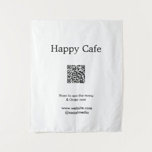 Cafe Restaurant Scan zu sehen Menü Bestellung QR H Wandteppich