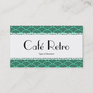 Café Retro (ausgebogtes) - Fisch-Skala-Muster Visitenkarte