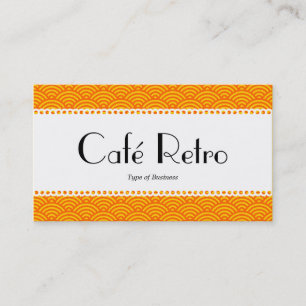 Café Retro (geschweift) - Fischschuppenmuster Visitenkarte