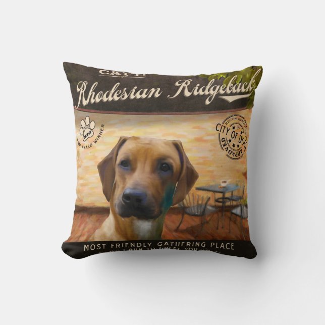 Café Rhodesian Ridgeback Kissen (Vorderseite)