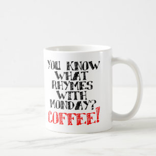 Café Rime Avec Lundi Mug ou Tasse de Voyage Drôle