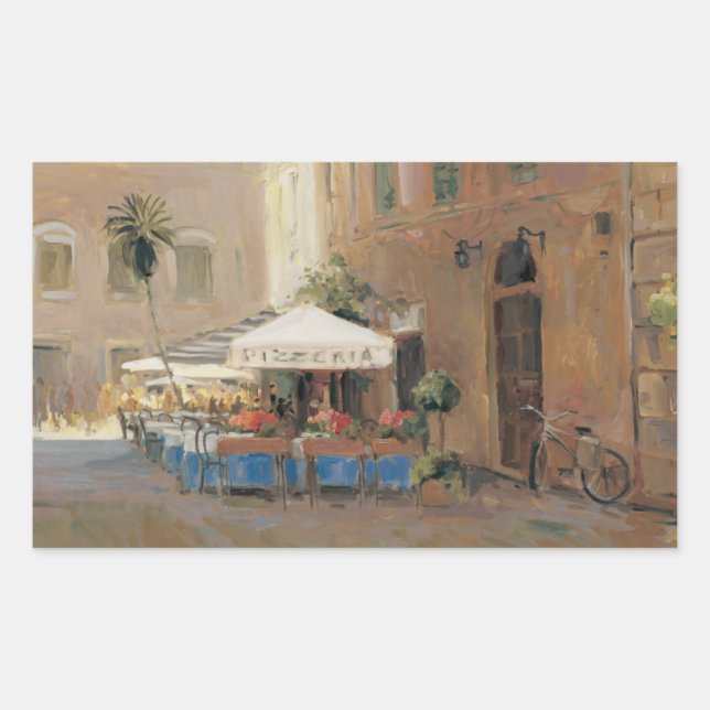 Café Rom Rechteckiger Aufkleber (Vorderseite)