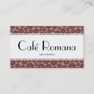 Café Romana (gewelltes) Blumendesign Visitenkarte