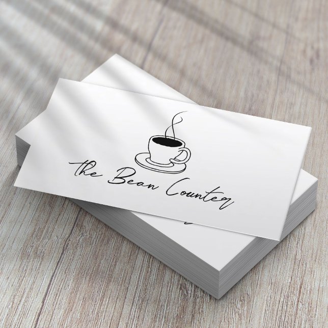Café-Shop Beruflich Minimalistisch Visitenkarte (Von Creator hochgeladen)