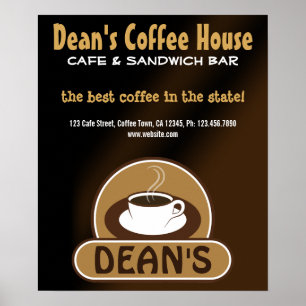 Café Shop Café Cup Personnalisé Posters marketing