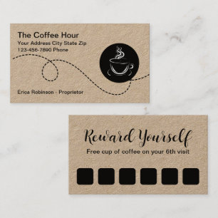 Café Shop Loyauté Récompenses Cartes de visite