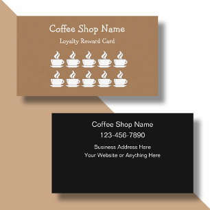 Café Shop Récompenses clients Cartes de visite en