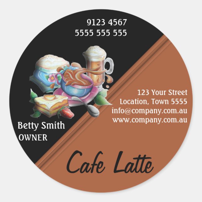 Cafe Sticker (Vorderseite)