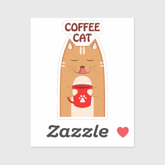 Café | Stickers personnalisés en vinyle découpés s (Feuille)