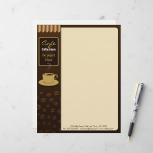 Café Stilvolle Coffee Shop Cup Business Letterhead Briefkopf