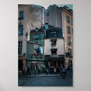 Café-Straßenansichten in Paris Poster