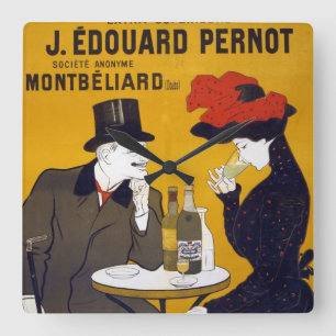 Café-Szenen-Küchen-Uhr Toulouse Lautrec Quadratische Wanduhr
