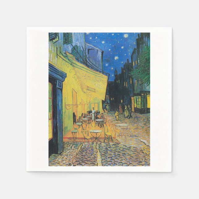 Cafe Terrace at Night 1888 by Vincent van Gogh Serviette (Vorderseite)