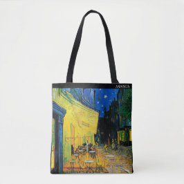 Café Terrace at Night by Van Gogh – Custom Text Tasche