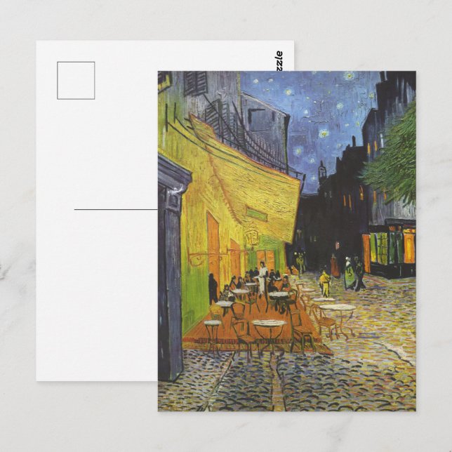 Café Terrace at Night by Van Gogh Postkarte (Vorne/Hinten)