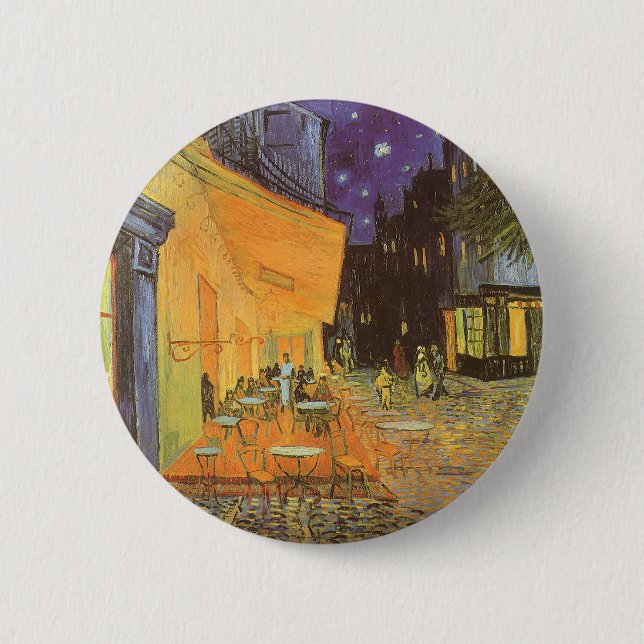 Café Terrace at Night by Vincent van Gogh Button (Vorderseite)