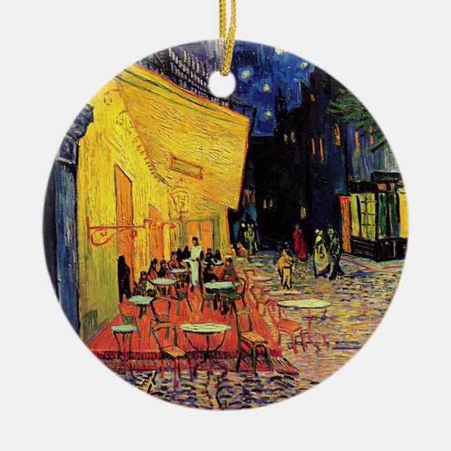 Café Terrace at Night by Vincent van Gogh Keramik Ornament (Vorne)