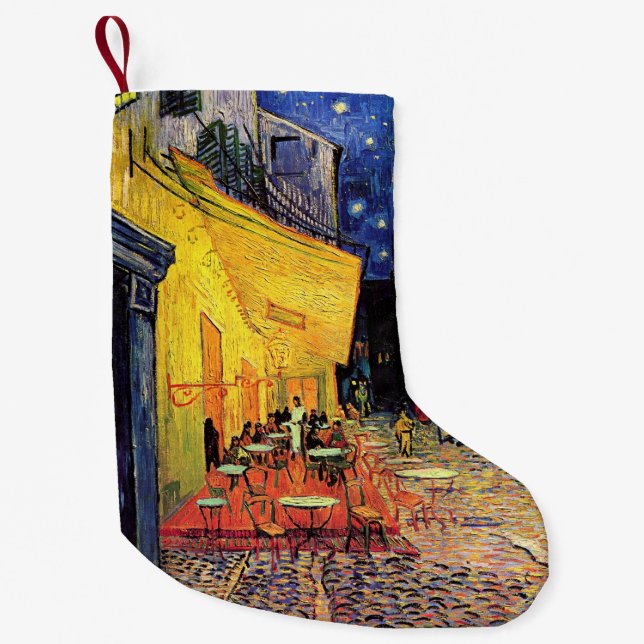 Café Terrace at Night by Vincent van Gogh Kleiner Weihnachtsstrumpf (Vorderseite)