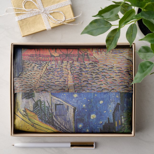 Café Terrace at Night by Vincent van Gogh Seidenpapier (Geschenk)