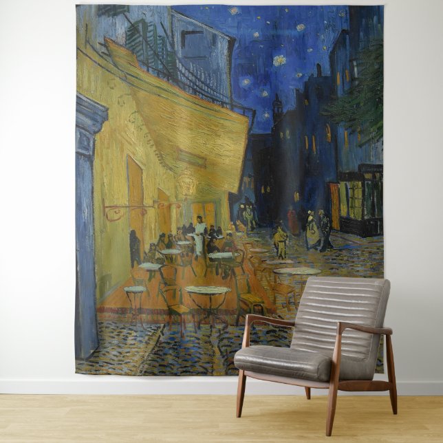 Café Terrace at Night by Vincent van Gogh Wandteppich (Beispiel)