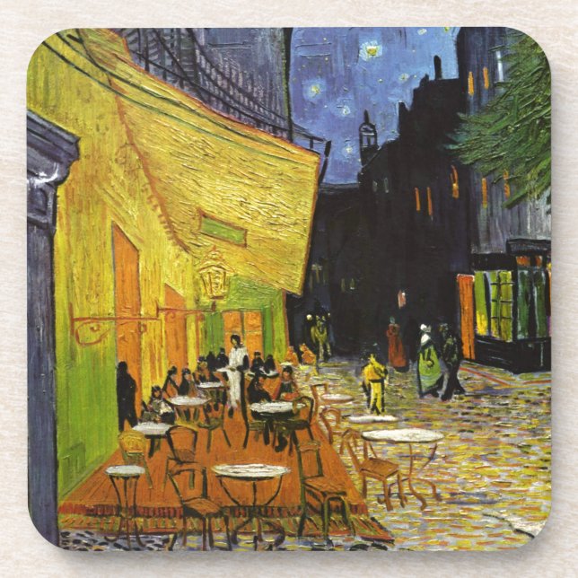 Café Terrace at Night Van Gogh Getränkeuntersetzer (Vorderseite)