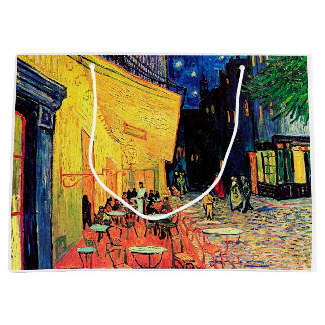 Cafe Terrace at Night, Vincent van Gogh, 1888 Große Geschenktüte (Vorderseite)