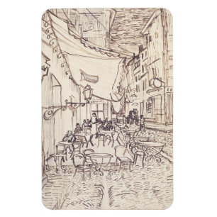 Café Terrasse am Abend, Kunstskizze, Van Gogh Magnet