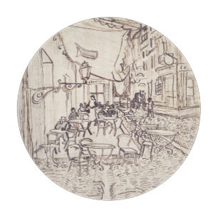 Café Terrasse am Abend, Kunstskizze, Van Gogh Schneidebrett