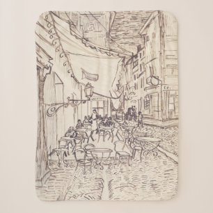 Café Terrasse am Abend, Kunstskizze, Van Gogh Sherpadecke