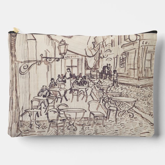 Café Terrasse am Abend, Kunstskizze, Van Gogh Zubehörtasche (Vorderseite)