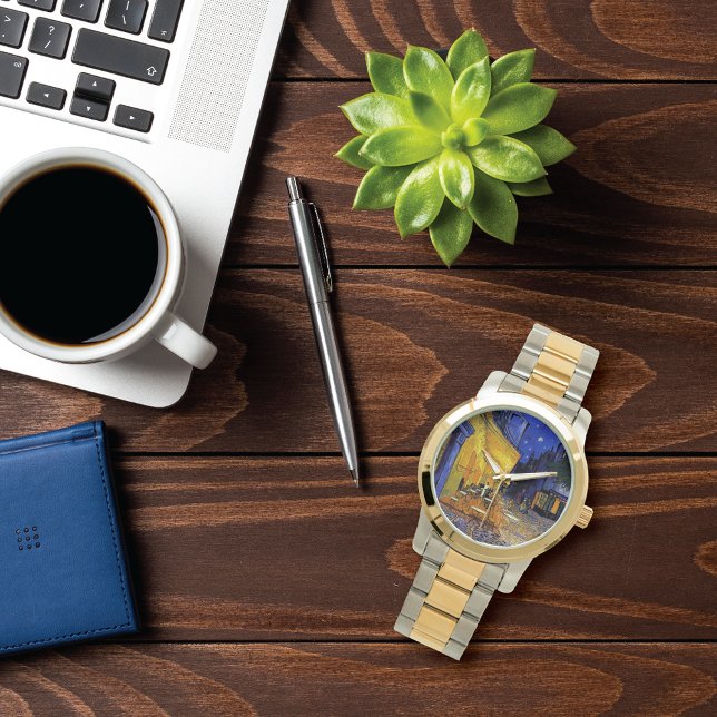 Café Terrasse am Abend Vincent van Gogh Armbanduhr (Von Creator hochgeladen)