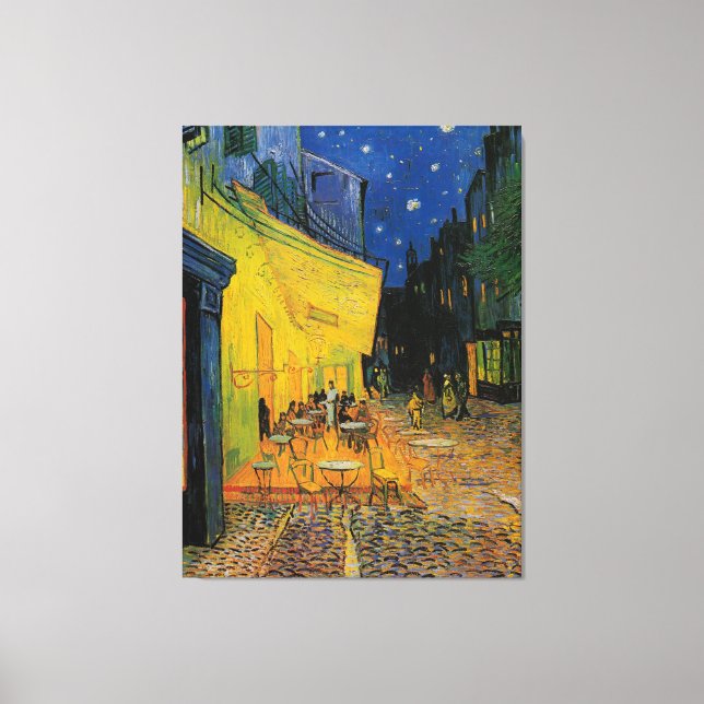 Café Terrasse bei Nacht Leinwanddruck (Vorderseite)