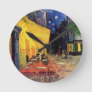 Cafe-Terrasse bei Nacht von Vincent van Gogh Runde Wanduhr