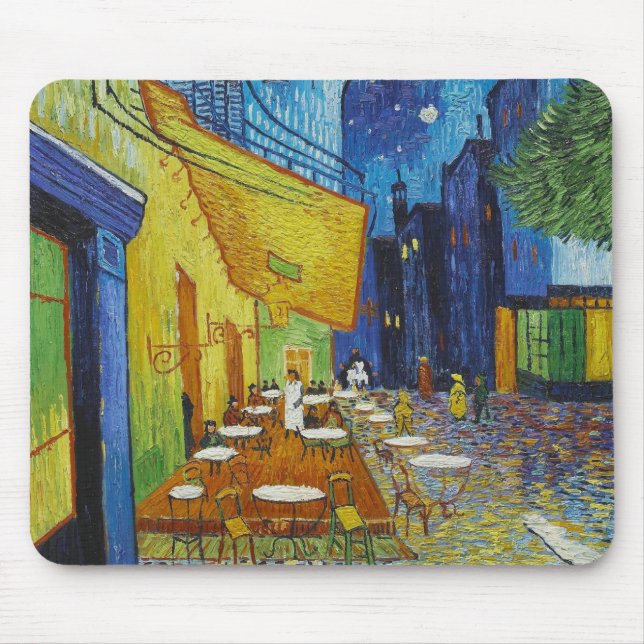 Café Terrasse Nachts von Vincent Van Gogh Mousepad (Vorne)