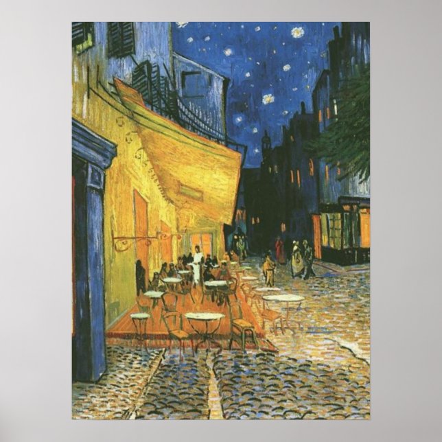 Cafe Terrasse von van Gogh Post-Impressionist Post Poster (Vorne)