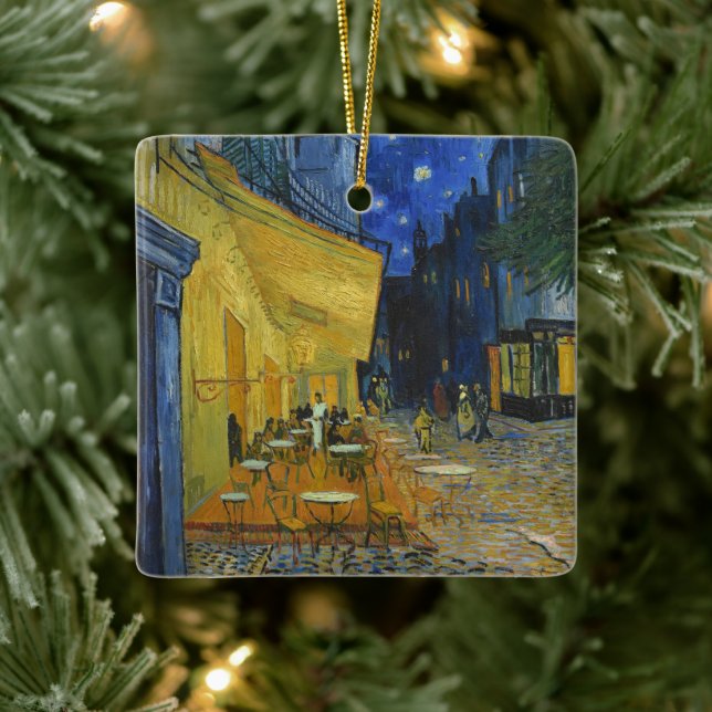 Café Terrasse von Vincent Van Gogh Keramikornament (Baum)