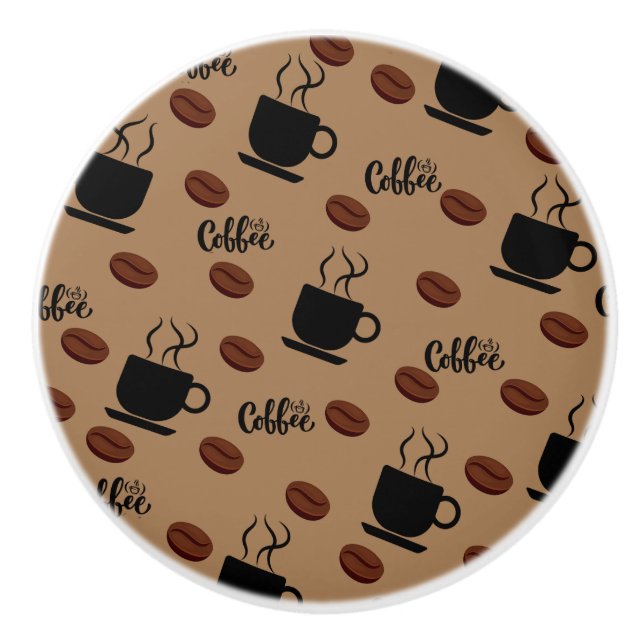 Café Themed Kaffeeküche Kabinettbügel Keramikknauf (Vorderseite)